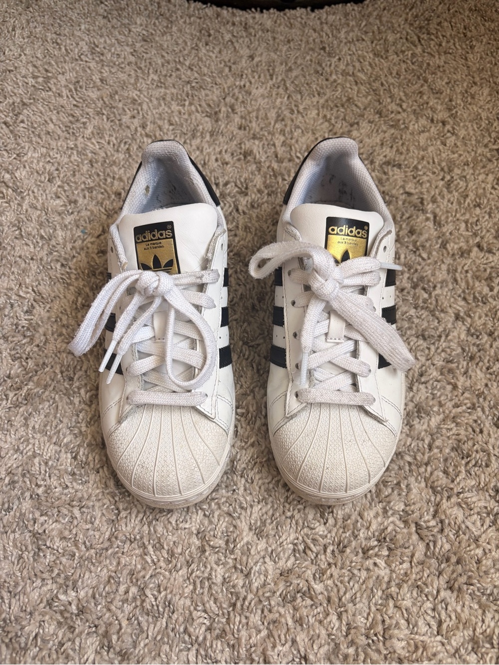 Adidas White & Black Superstar Sneakers
